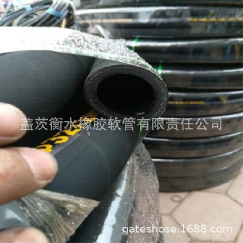 厂家供应：夹布输水输油 低压胶管DN25*4麻面黑色布纹耐油胶管