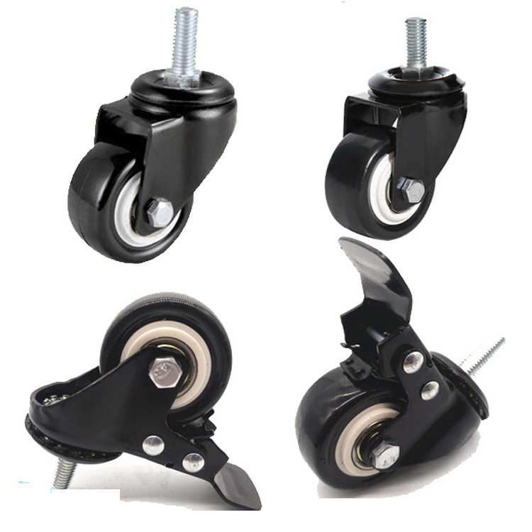 厂家供应 2寸丝杆轮子 M8/M10/12带刹车1.5寸丝杆缝纫机用万向轮|ru