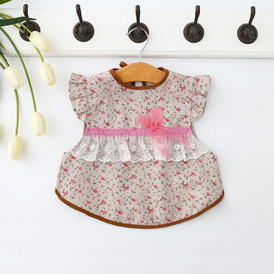 廠家直銷春夏款無袖兒童防水罩衣 寶寶防水圍兜 兒童防水飯兜批發