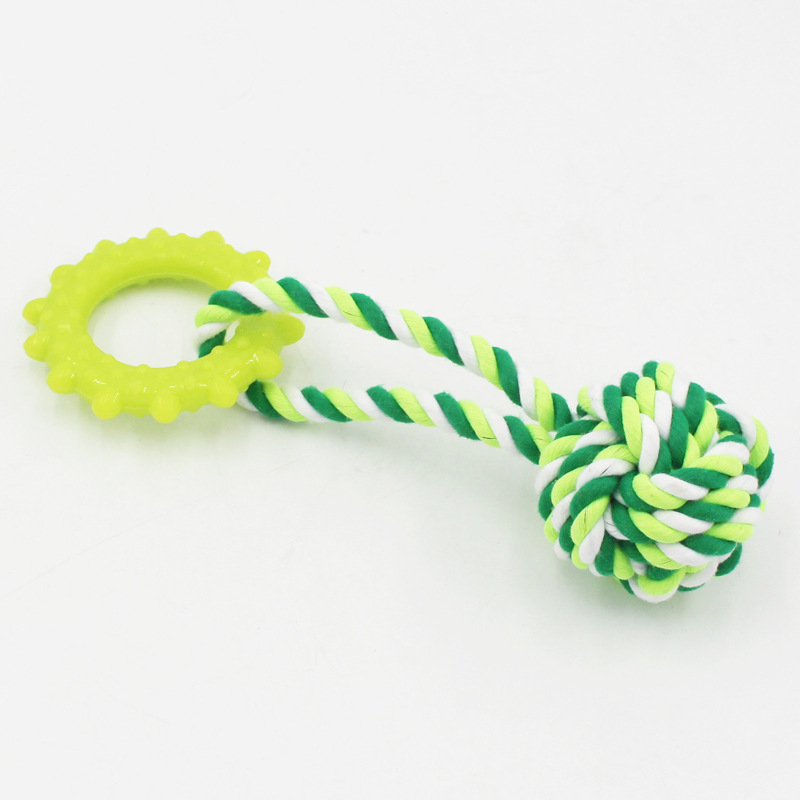Nuevo Juguete para perro TPR cuerda de algodón Bola de un solo oído Bola de juguete para mascotas oso de peluche Golden Retriever perro suministros de entrenamiento