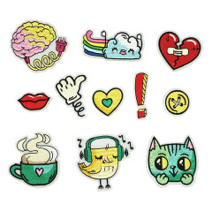 Exquisite embroidered patch, heart-shaped cup, embroidered flower badge, patch for clothing accessories, decorative patch, wholesale