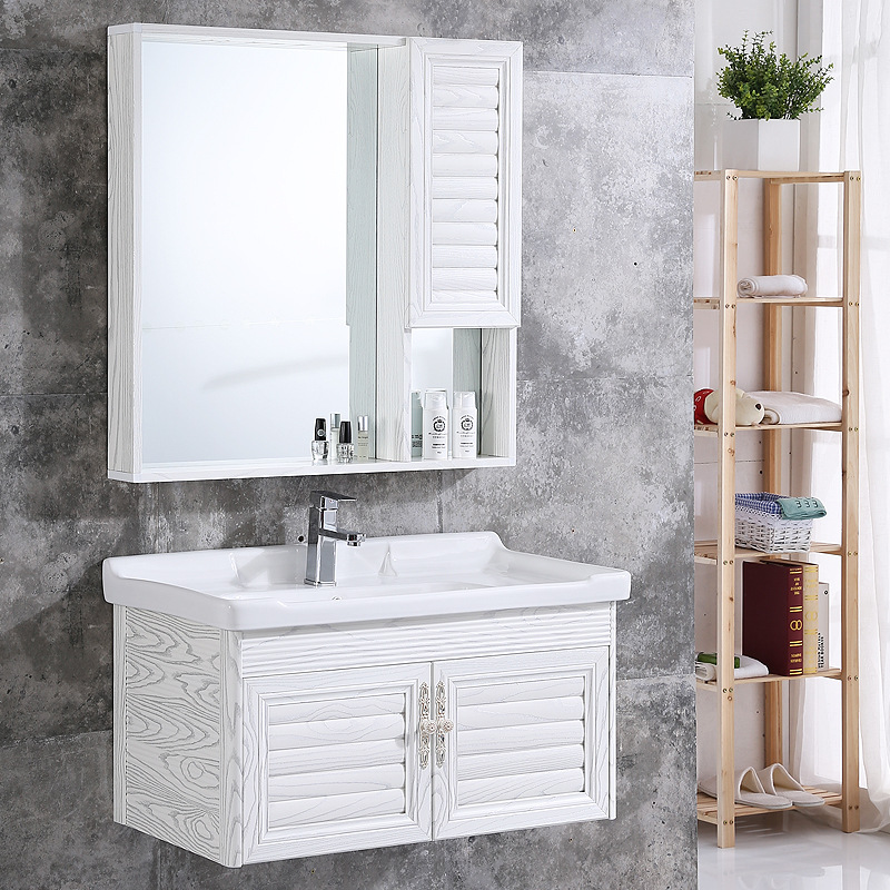 太空铝卫浴浴室柜组合洗漱台卫生间洗脸盆池简约现代洗手盆柜面盆|ru