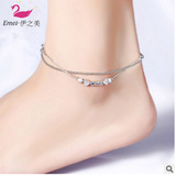 (Трансграничная торговля), серебряное креативное матовое украшение-шарик, браслет на ногу, аксессуар, в корейском стиле