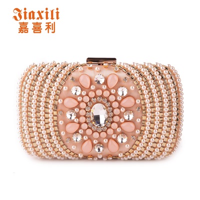 Jiaxili[goods in stock]Manufactor Direct selling Diamond manual Xiuzhu gemstone Evening Bags chain Handle Female bag