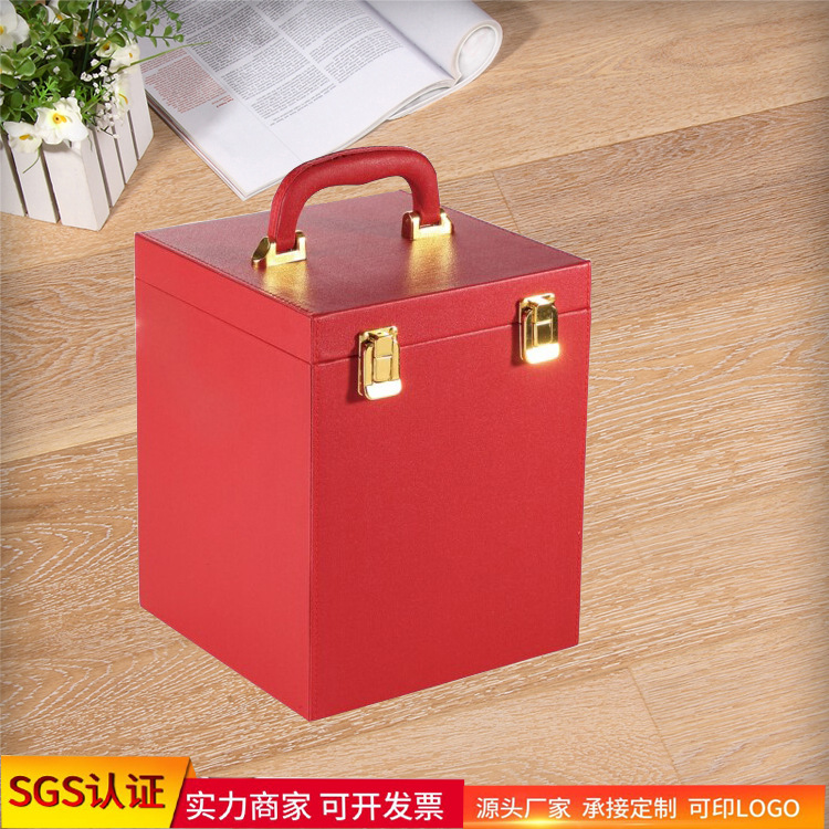 Manufactor customized Anniversary Packaging box Liquor and Spirits Collection PU Gift box gules Liquor and Spirits Gift box suit