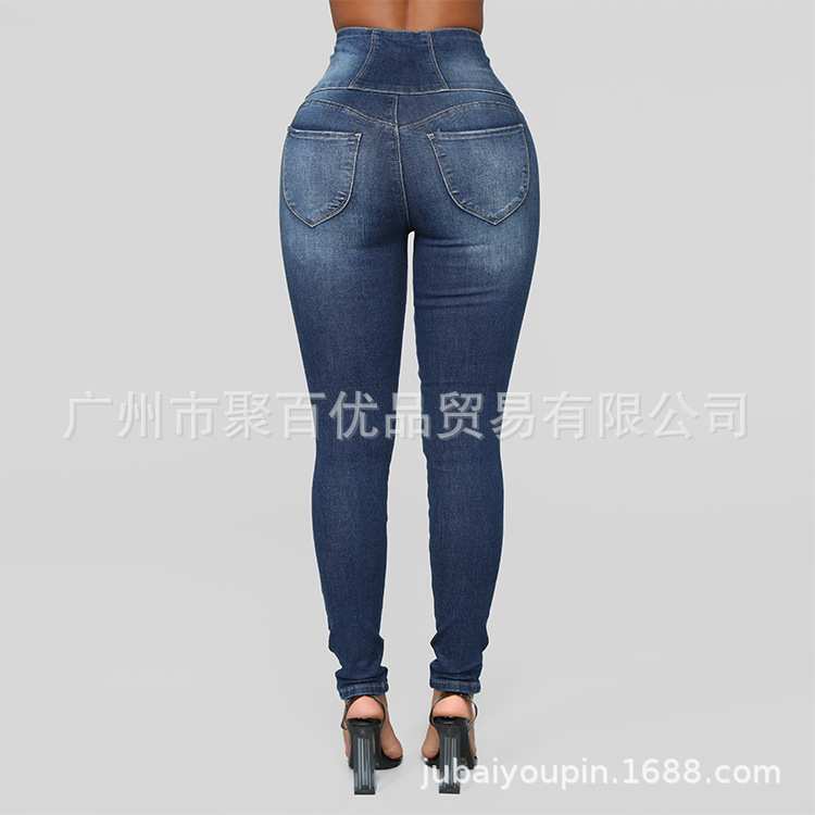 European And American Women's Jeans High Waist Sexy Thin Jeans Women S-5xl