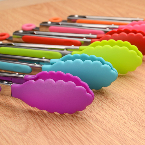 Zhenghui silicone nylon food clip food clip stainless steel 8-inch barbecue clip barbecue clip bread clip steak clip