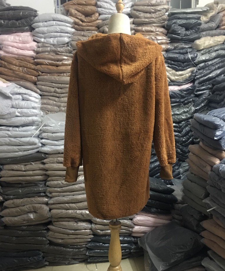 Coat Tops Type Outdoor Occasion Hooded Neckline Women's Casual Solid Color Placket Coat Faux Fur Coat