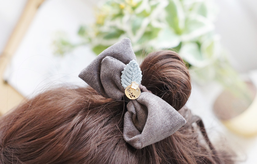 New Bow Hair Rope Korean Style Bowknot Hair Ring Headband Korean Style Corduroy Cloth Hair Ring Headdress Flower display picture 3