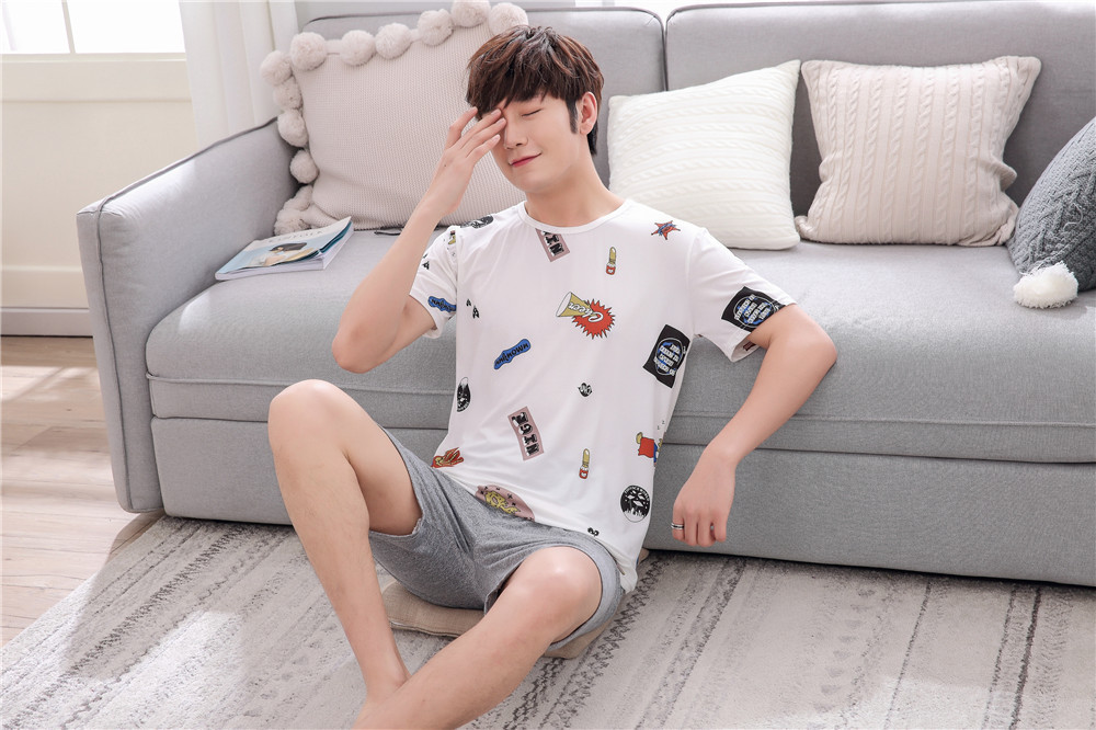 Cute Casual Style Short Sleeves Round Collar Polyester Lover’s Clothes Pajamas display picture 55