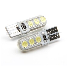 防水示宽灯硅胶6led 汽车车外灯日行灯 通用行车灯 t10冰蓝小灯泡