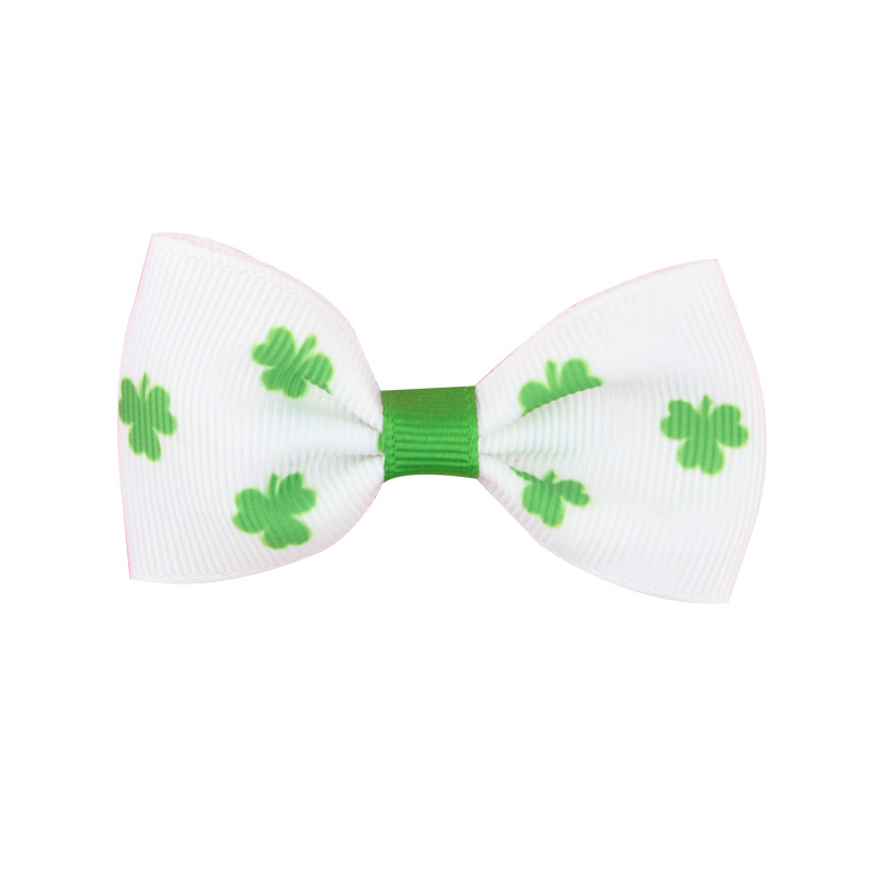 Kid's Simple Style Shamrock Bow Knot Cloth Handmade Hair Clip display picture 2