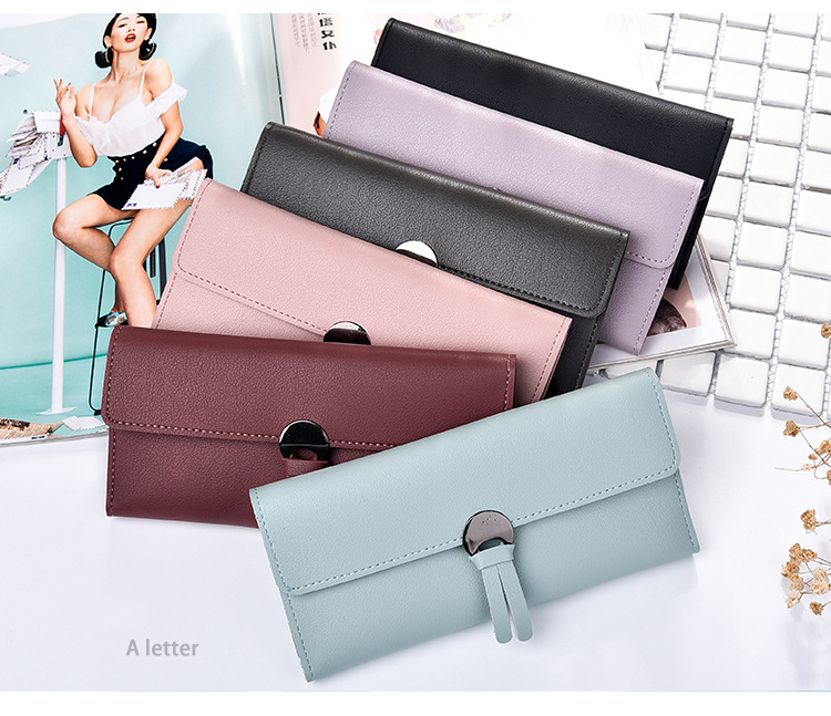 Fashion Solid Color Soft Surface Square Zipper Buckle Small Wallet display picture 3