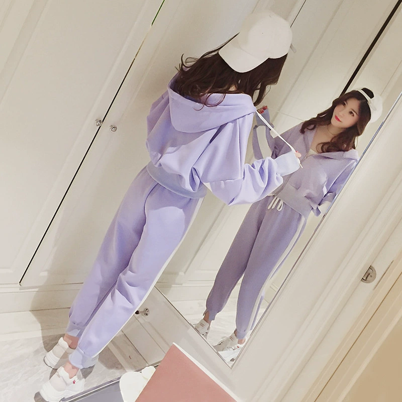 Оптовая продажа 2023 осень и зима Новая спортивная одежда из двух частей Женский Повседневный свитер с капюшоном с длинным рукавом Свободная Корейская версия