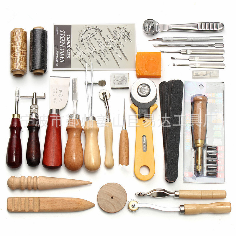 37件套皮革工具套装 37件套DIY手工工具套装 37pcs皮革手工套装