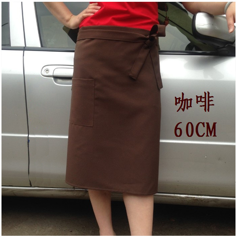 Medio-longitud chef camarero delantal corto Hotel café restaurante cocina media cintura hombres y mujeres coreano personalizado