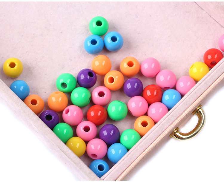 Wholesale of 10mm large-hole acrylic beads, diy jewelry accessories, creative handcrafted beading materials detail image 8