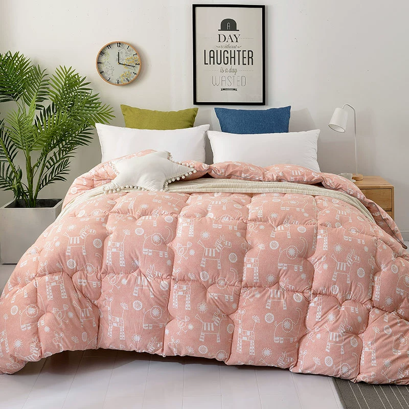 Оптовая Продажа с фабрики Four Seasons стеганое одеяло с мягким теплым пером, бархатное космическое зимнее одеяло, детское одеяло из химического волокна два в одном
