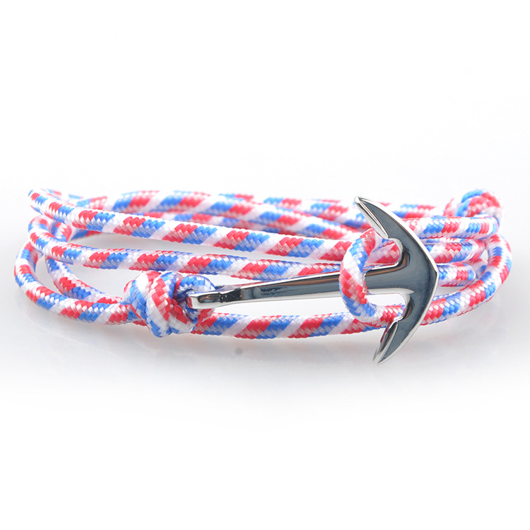 14g Weight Bracelets Classification Alloy, rope Chain Material 1 Piece Quantity Daily, Street Occasion Alloy, rope Material Anchor Pattern Men's Gender Layered Design Casual, Retro, Simple Style Style Casual Retro Simple Style Anchor Alloy Rope Layered Men's Bracelets Men's Chain Bracelets 9