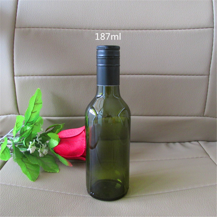 厂家187ml丝口红酒玻璃瓶 酵素瓶 饮料果醋瓶