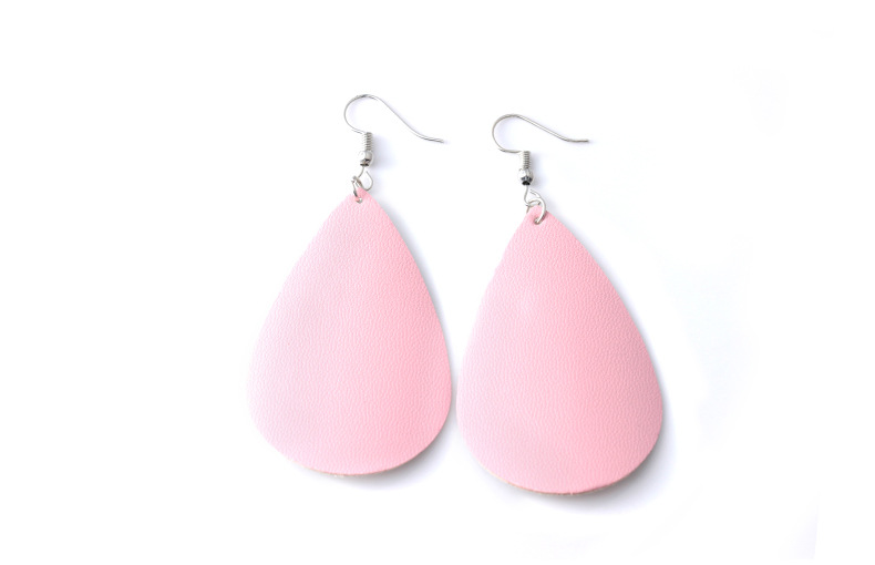 1 Pair Simple Style Water Droplets Pu Leather Women's Drop Earrings display picture 4