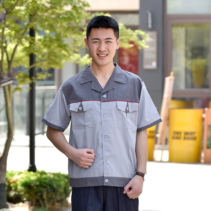 summer Short sleeved overalls jacket customized Factory clothing Labor insurance Automobile Service Work clothes work clothes half sleeve