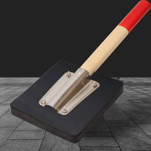 Rubber clapper, floor tile installation slapping wooden handle rubber hammer, square rubber flat plate installation rubber hammer