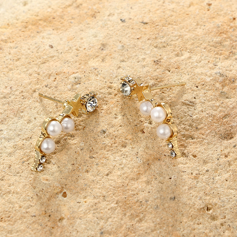 Fashion Pearl Diamond Earrings display picture 7