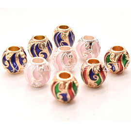 合金滴油饰品配件大孔珠 小鸟钥匙扣配件 手串隔珠 散珠