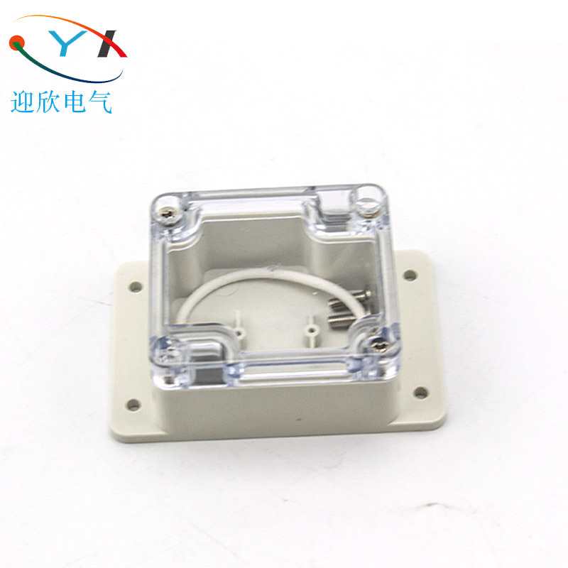 厂家供应63*58*35mm透明盖带耳防水接线盒路灯过线盒线路板穿线盒