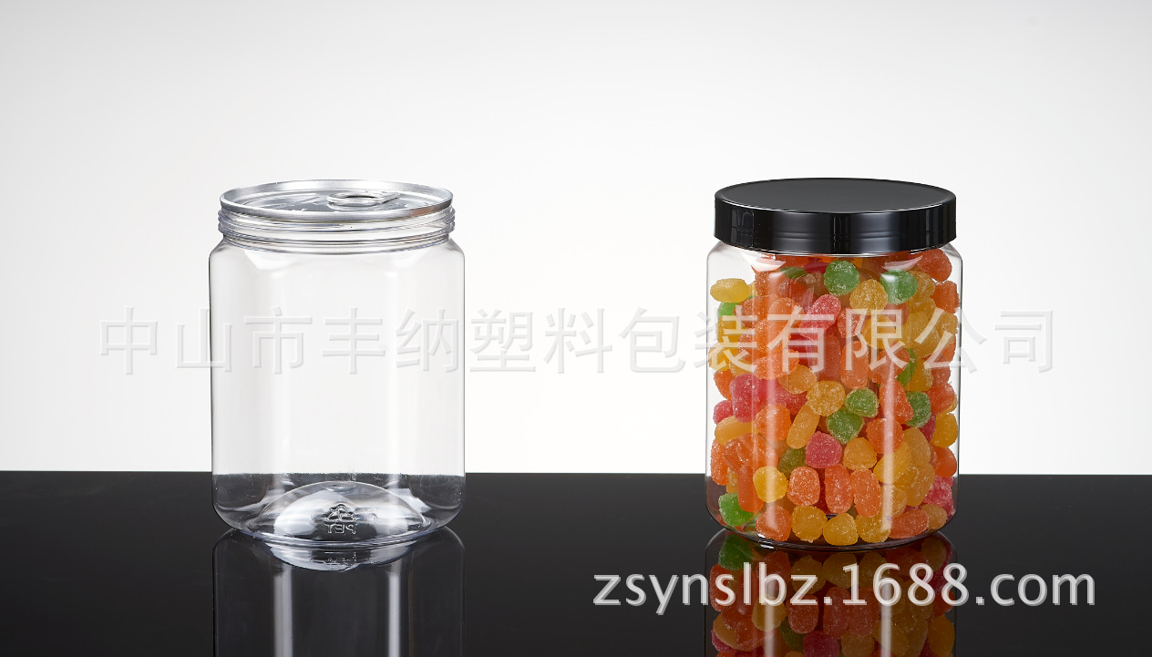 厂家直销 PTE环保食品塑料瓶 透明密封食品包装罐 D67 550ml