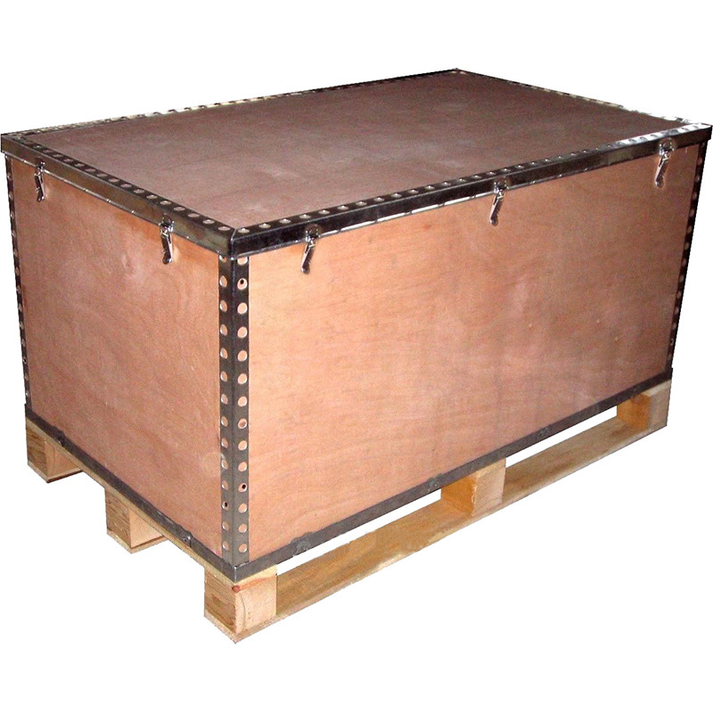 实木收纳陈列装饰出口木包装钢带箱定做免熏蒸胶合板可拆卸木箱