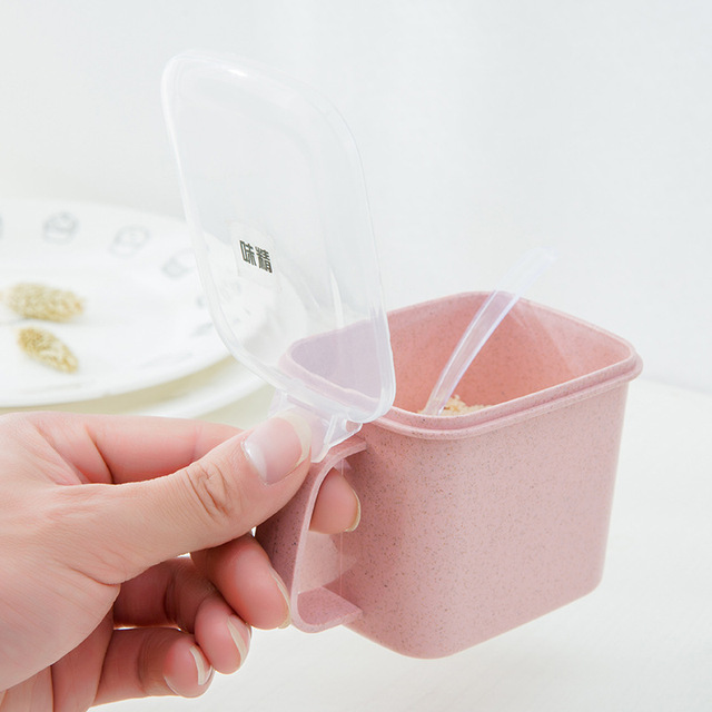 Xây dựng nhựa gia vị jar thiết lập hộp nêm gia vị jar bếp gia dụng sáng tạo hộp mực bể nước sốt gia vị riêng biệt Gia vị