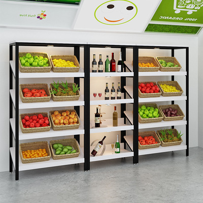 批發超市貨架展示架便利店斜面水果蔬菜架單面置物架化妝品陳列架