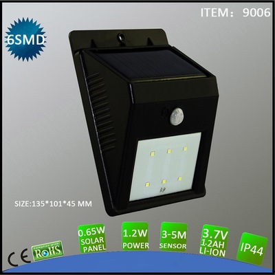 6LED太阳能人体感应壁灯太阳能感应庭院灯墙壁灯|ru