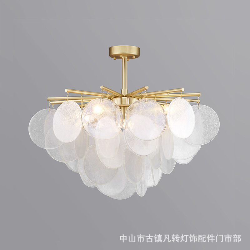 Post-modern round crystal lamp hotel model room atmospheric chandelier Nordic creative bedroom lamp bubble glass lamp