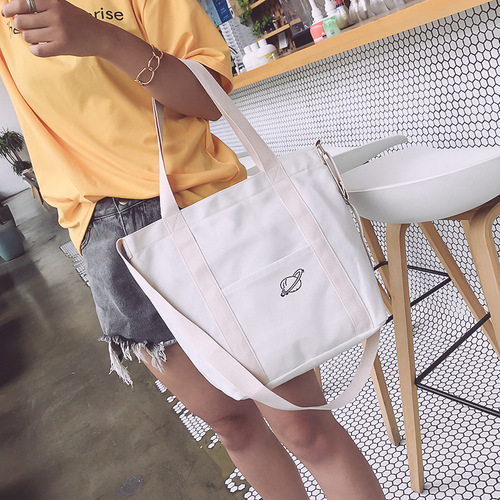 厂家直销单肩斜跨帆布包学生书包手提斜挎女包厂家批发定制购物包