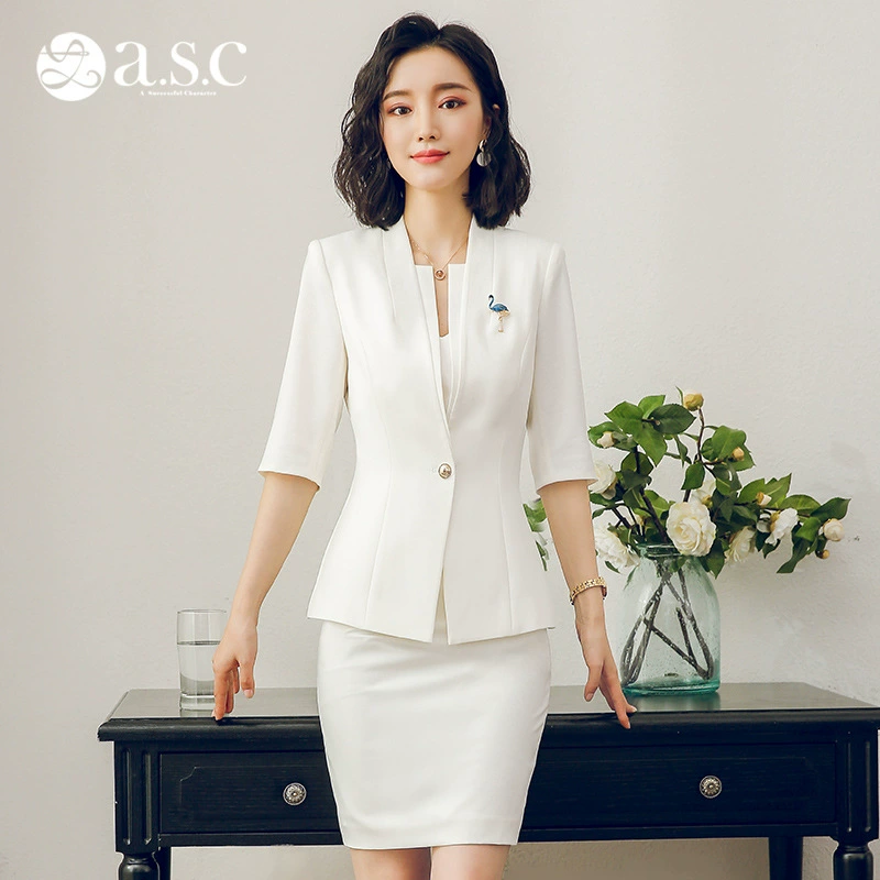 Summer fashionable set for work, classic suit jacket, 2018