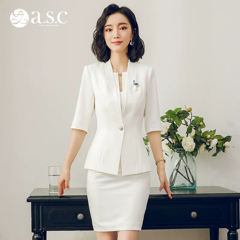 Summer fashionable set for work, classic suit jacket, 2018