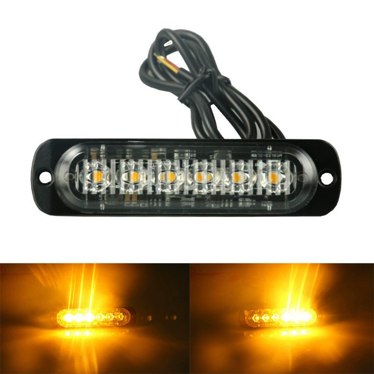 12-24V 6LED ультратонкая вспышка сигнальная лампа 6 ламп для автомобилей/мотоциклов/грузовиков/фургонов