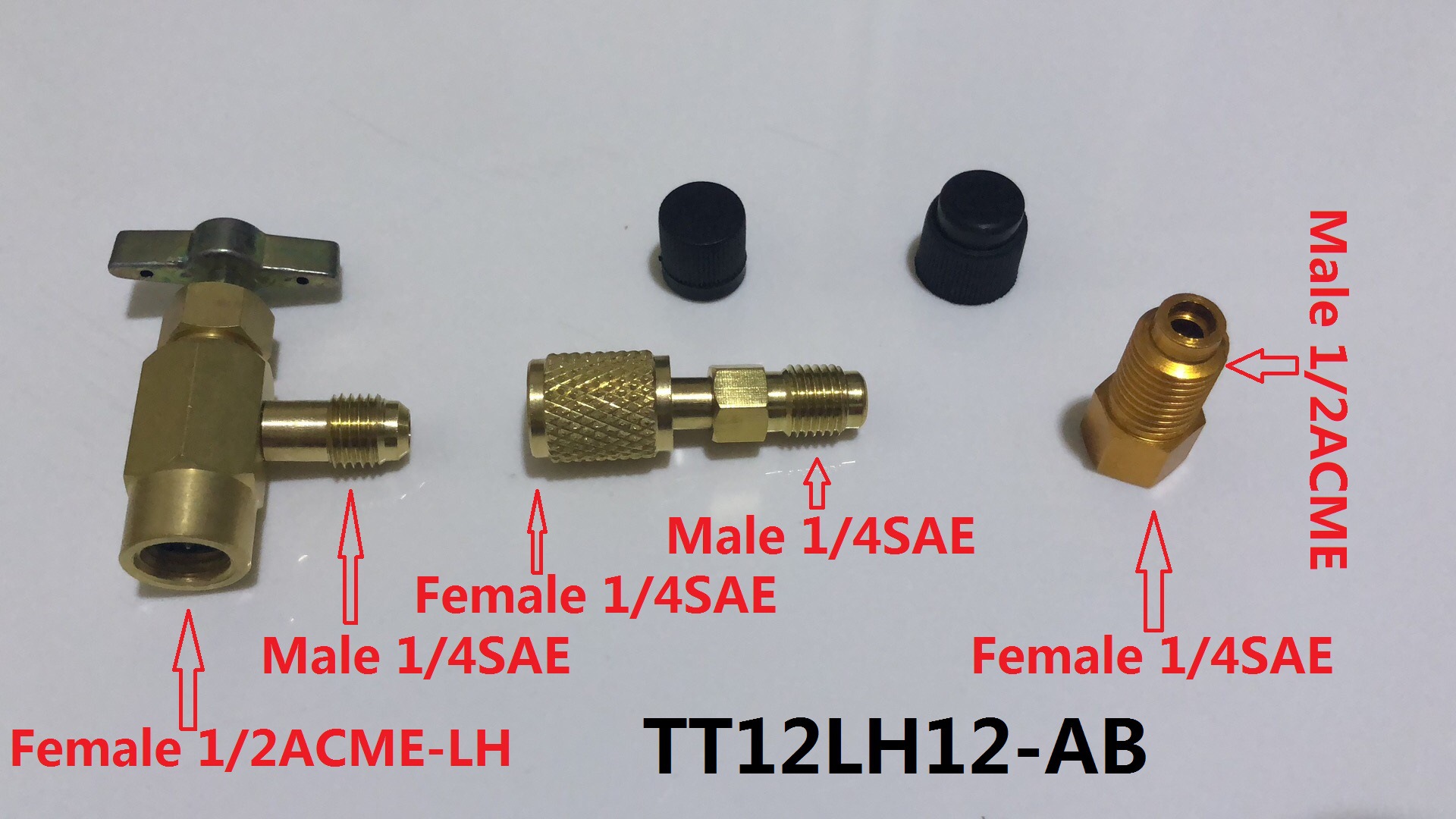 R1234YF汽车空调制冷剂雪种冷媒开瓶器加氟转换接头TT12LH14