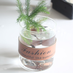 Creative transparent glass vase Nordic minimalist leather glass planter home floral arrangement decoration hydroponic plant vase