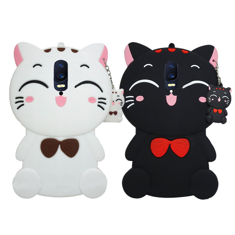 For OPPO R17 Cartoon Personalized Lucky Cat Phone Case A9 Cute Lucky Cat All-inclusive Soft Silicone Case Trendy