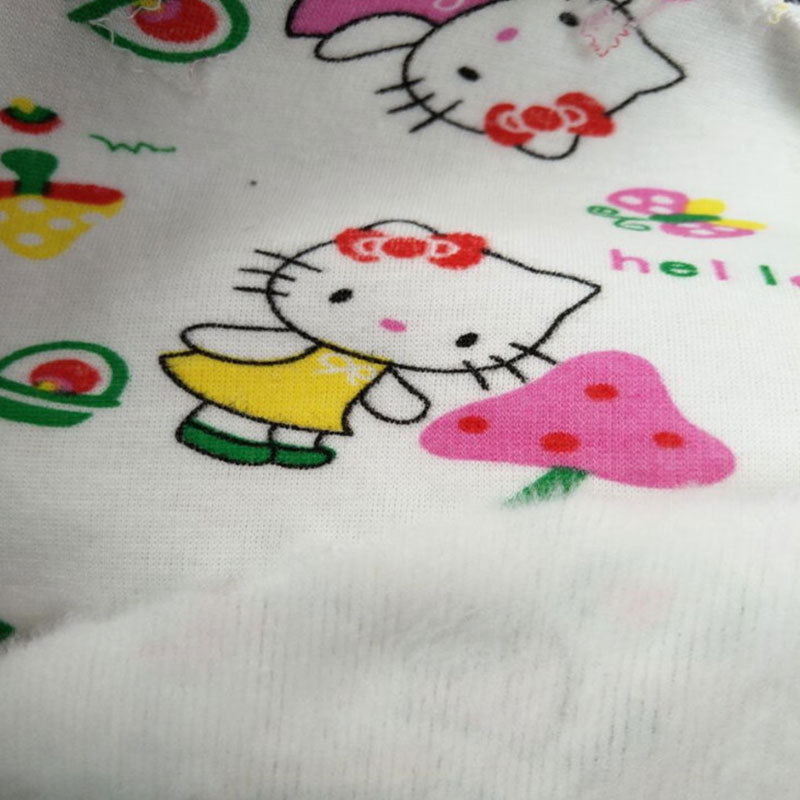 印花不倒绒针织面料 冬季服装保暖面料 全棉不倒绒布料 现货库存