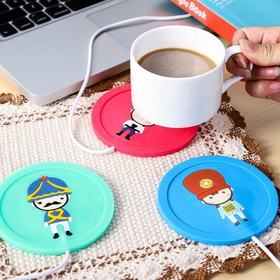 Cartoon soft rubber thermal coaster anti-slip pad usb heating coaster cartoon pvc coaster wholesale customization