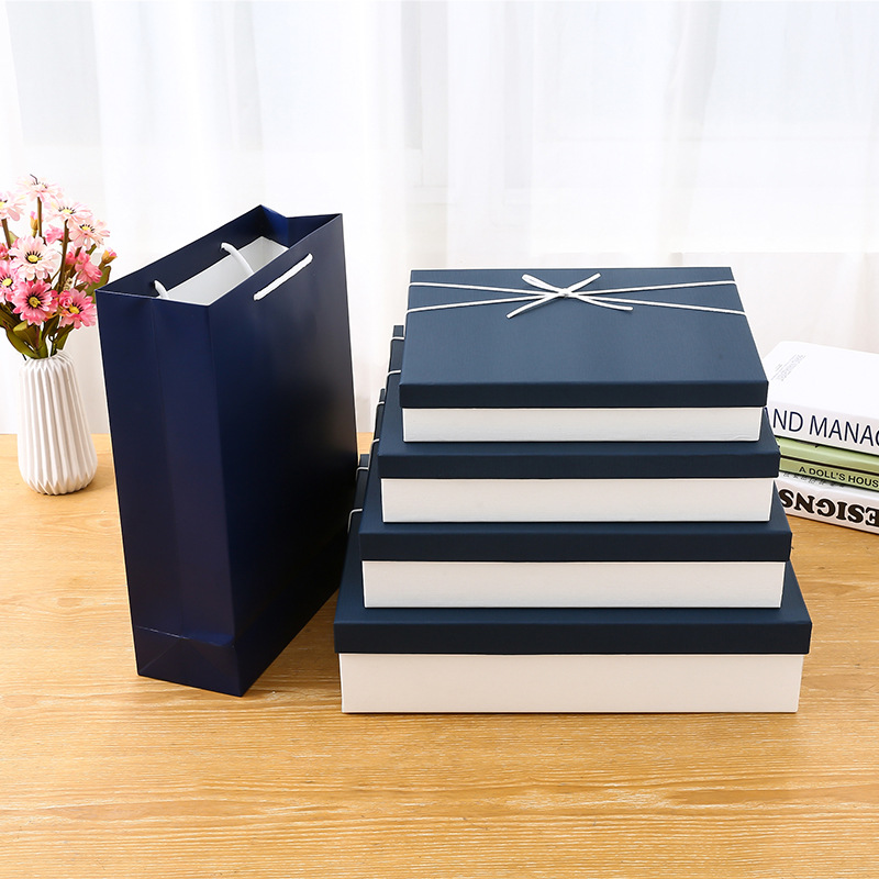 厂家批发皮绳蝴蝶结礼品盒天地盖礼盒包装盒丝巾礼盒衬衣盒纸盒