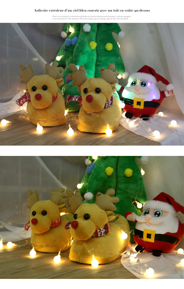 Dam Fleece Plysch Slip-On Justerbar Vinter Utomhus Inomhus Mysig lätta halkfria husskor Inomhusskor_voghion.com