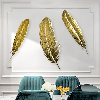 北欧金属壁挂家居装饰挂件羽毛铁艺 壁饰墙面装饰品民宿咖啡厅|ms