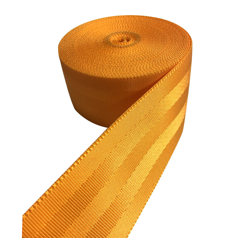 广东厂家批发47MM高强力涤纶五斜纹织带 橙黄色尼龙斜纹安全织带