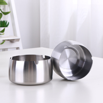 加厚不鏽鋼煙灰缸定制logo 家居客廳煙缸 辦公室煙灰缸金屬煙灰缸